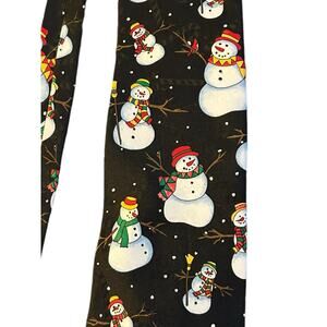 Hallmark Christmas Black Tie Men's Snowman Necktie 57" Specialties
